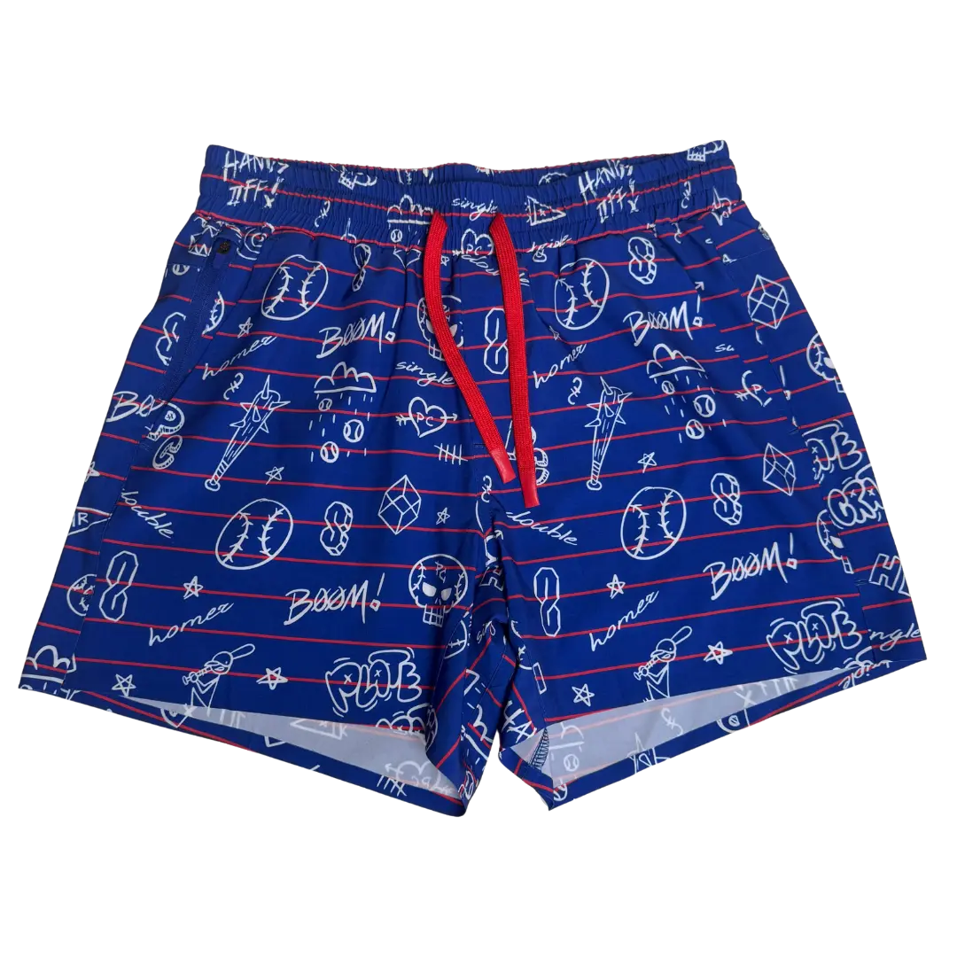 Blue Doodle Shorts
