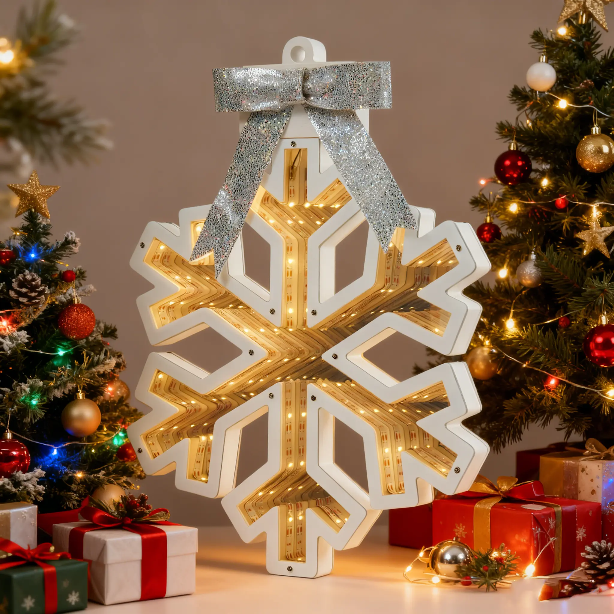Niccae Lighted Snowflake Christmas Window Silhouette Decoration - Christmas & Party Lights for Home, Patio, Lawn & Garden