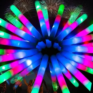 Avtctek 30-Pack LED Glow Sticks – Light Up Foam Sticks with 3 Flashing Modes, Battery Operated Reusable Glow Party Supplies for Rave, Birthday, Wedding, Concert, Kids Party Favors