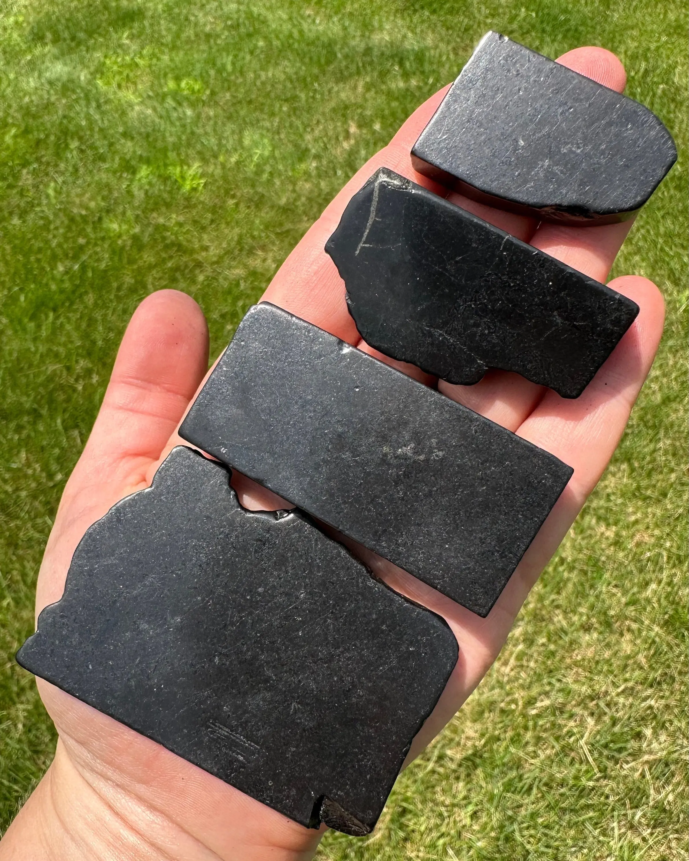 Shungite Slab for EMF Protection - Shungite Crystal Slab- Shungite Stone - EMF Protection Stone - Polished Shungite Slice from Russia