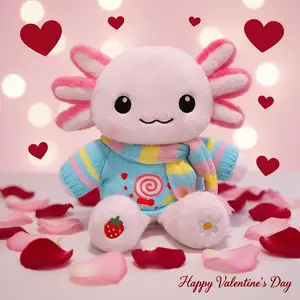 1 Pcs 10.6in squishy huggable Axolotl Plush toy , christmas Cute Stuffed Animal for Kids, Soft Kawaii Plushie for Bedroom Decor, Birthday & Valentine's Day Gifts baby valentine Super Soft Fluffy