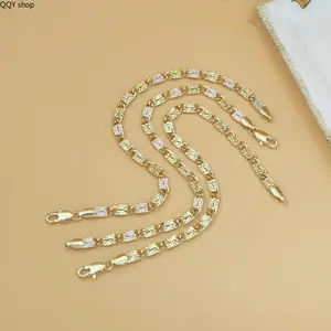 1pc 14K Gold Tri-Color Mariner Link Bracelet for Women – Polished Floral Engraved Three Tone Gold Chain Bracelet, Dainty Jewelry Gift for Her
