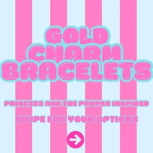 Gold Charm Bracelet Inspired by Barbie's Princess and the Pauper Featuring Enchanting Butterfly Design