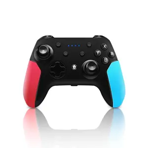 Pro Controller for   with Adjustable Turbo Function,Dual Vibration Function,Gyro 6-Axis and High  Life. Remote Gamepad Joystick for  Console, Red&Blue