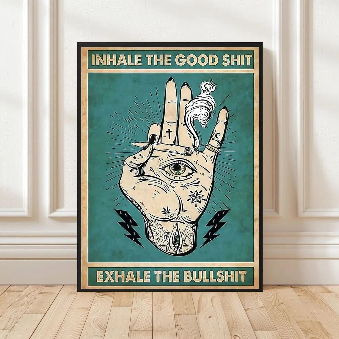 Dopamine Decoration-Inhale The Good Hippie Poster, Hippie Wall Decor, Poster no frame Artistic Ornaments Room Photo Print
