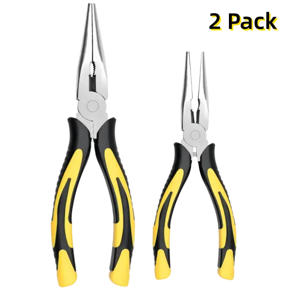 Multifunctional Long Needle Nose Cutting Pliers Set of 2 (6 & 8 Inch), Precision Fine Tip Pliers with Soft Grip Handle & Wire Cutter, Versatile Hand Tool for Fishing Beading Jewelry Crafts