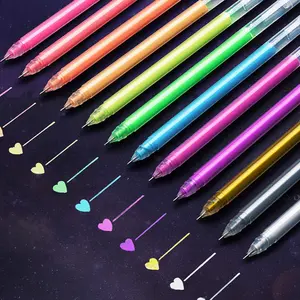 12-color Highlighter Pen, 12pcs Fine Tip Highlighter Pen for Journaling, DIY Graffiti Pen, Special Pens for Black Cardboard, Art Markers Pen
