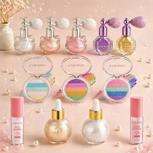 HANDAIYAN Fairy Glitter Makeup Collection, Polvo De Hadas Spray & Stick, Rainbow Highlighter & Body Shimmer Oil, Sparkle Powder for Face Body Hair, Rave Festival Pride Y2K Long Lasting Natural