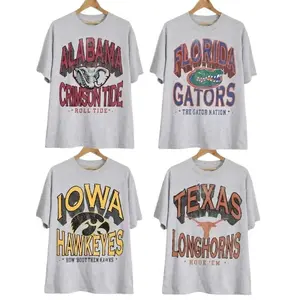 Retro College Graphic Tee, Vintage Varsity Ash Grey T-Shirt, Classic Campus Style Shirt, College Outfit, Unisex Streetwear Top