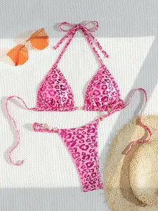 Sexy Leopard Bikini Set, Fashionable Swimwear for Hot Summer Days, Perfect for Beach and Pool, Comfortable Two-Piece Swimsuit for Women, Tie Back Bikinis, Leopard Print Bikinis, Swimsuits Bikinis