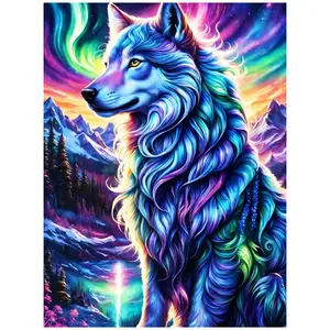 Wolf Animal Diamond Painting Kit Square Round Diamond 5D DIY Cartoon Cross Embroidery Handmade Art Exquisite Gift Home Decor