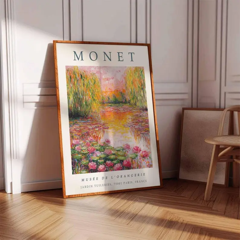[No Frame] Claude Monet Poster, Monet Print, Botanical Poster, Floral Decor, Vintage Home Decor, Nature Art, Water Lilies Print, Gift Idea, Monet Art