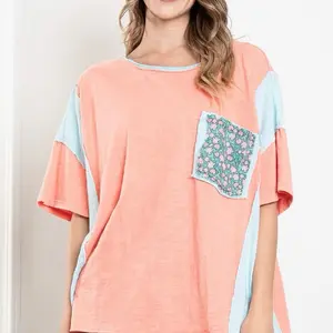 Wanderlust Peace Tee - Coral