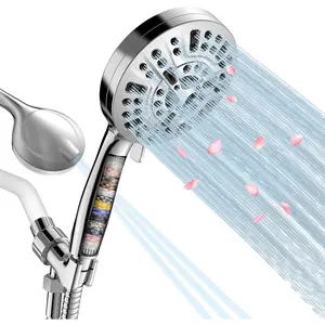 Filtered Shower , 15 Stage Handheld Shower  Filter for Hard Water, 10 Modes High  Shower  with 60" Hose and Bracket, Remove Chlorine and Harmful Substance