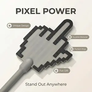 Funny Pixel Art Vertical Middle Finger Payment Stick, Perfect for Cafes, Shops, and Social Media Moments, Trendy Touch-And-Go Accessory, Perfect Prop