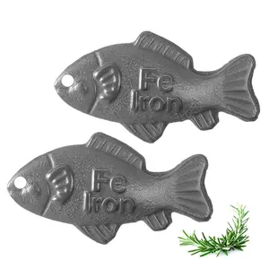 2-Piece Iron Fish Set, Natural Iron Source for Food and Water, Effective and Safe Cooking Tool, Kitchen Gadget, Ideal for Kitchen Use
