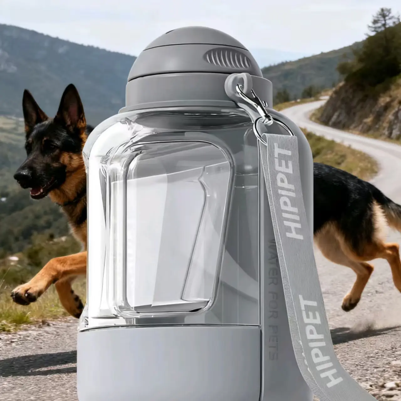 1000ml/34oz Dog Water Bottle with 300ml/10oz Food Container, Large Outdoor Pet Travel Cup, Portable Leak-Proof Dispenser for Dogs, Water & Kibble Storage for Walking, Hiking, Camping, Gift for Dog Lovers, Christmas & New Year Present