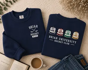 Briar University Hockey Club Embroidered Sweatshirt, Graham 44 Crewneck, Hockey Romance Hoodie, BookTok College Apparel, Unisex Gift