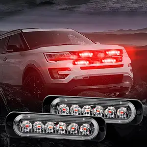 12V-24V Trailer Truck Strobos Police Warning Light Auto Diode Lamp 24 LED Strobe Light Wireless Car Emergency Flashing Light Car LED
