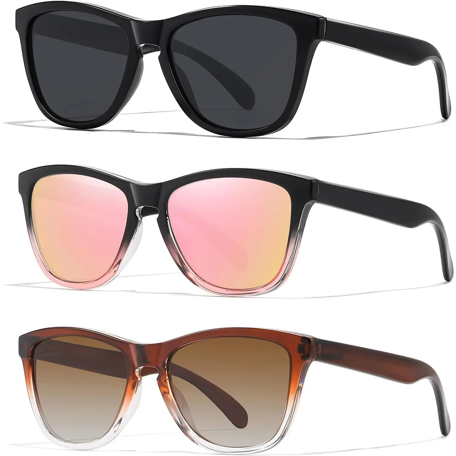 Black Grey+black-pink+brown Clear