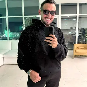 PEARLS RHINESTONE HOODIES (LOOSE)