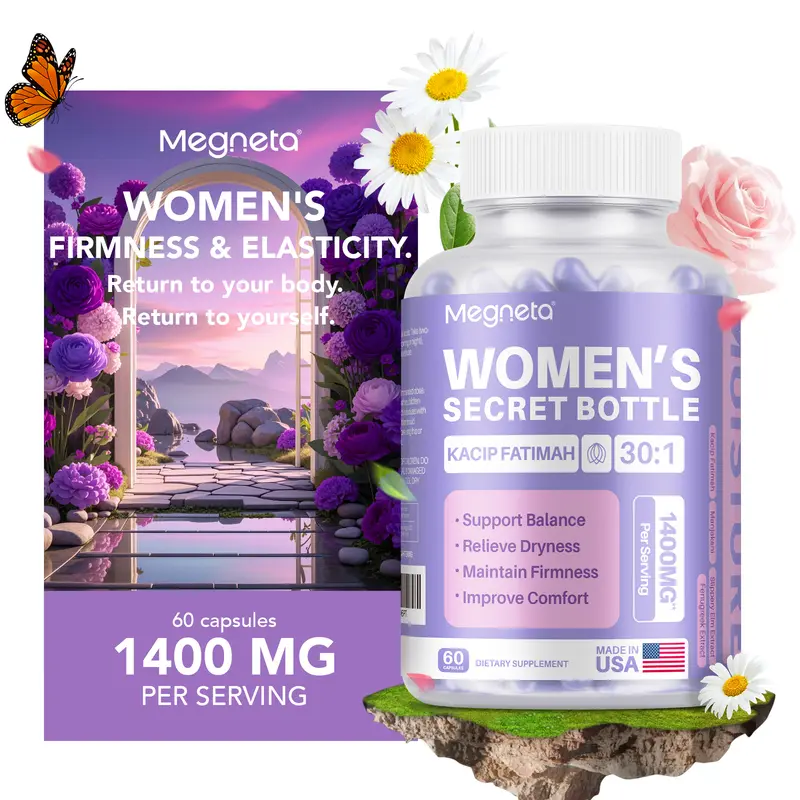 Women'S Secret Bottle- 60 Tablets - Healthcare | Kacip Fatimah 1000MG |Plus with manjakan & Slippery Elm & Fenugreek（Old & New Packaging--Mixed Shipment）