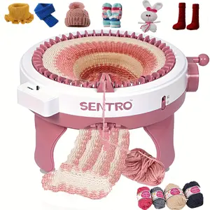 Sentro 48 Needle Knitting Machine, Portable Yarn Craft Tool with Accessories Set, Yarn ball winder, Yarn Winding Machine, Ideal for Beginners and Experienced Users