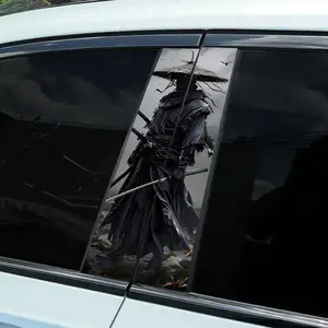 Ninja Warrior Car Stickers Set of 2, Scratch-Resistant Waterproof Vinyl, B Pillar Decals, Matte Finish, Easy Peel & Stick, Car Decor Accessories