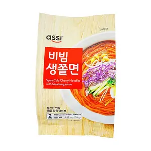 ASSI BRAND Fresh Cold Stir Noodle w Sauce (2P, Jjolmyeon) ,14.81 oz