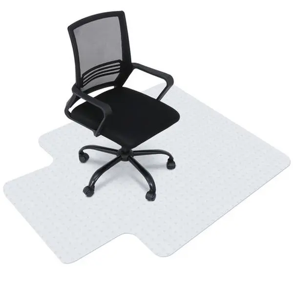 Zenstyle 2 Mats Studded PVC Chair Floor Mat Set, 48 x 36 in, 1/8 in Thick Back Lip, Durable Eco-Friendly Home/Office Pile Carpet Protectors