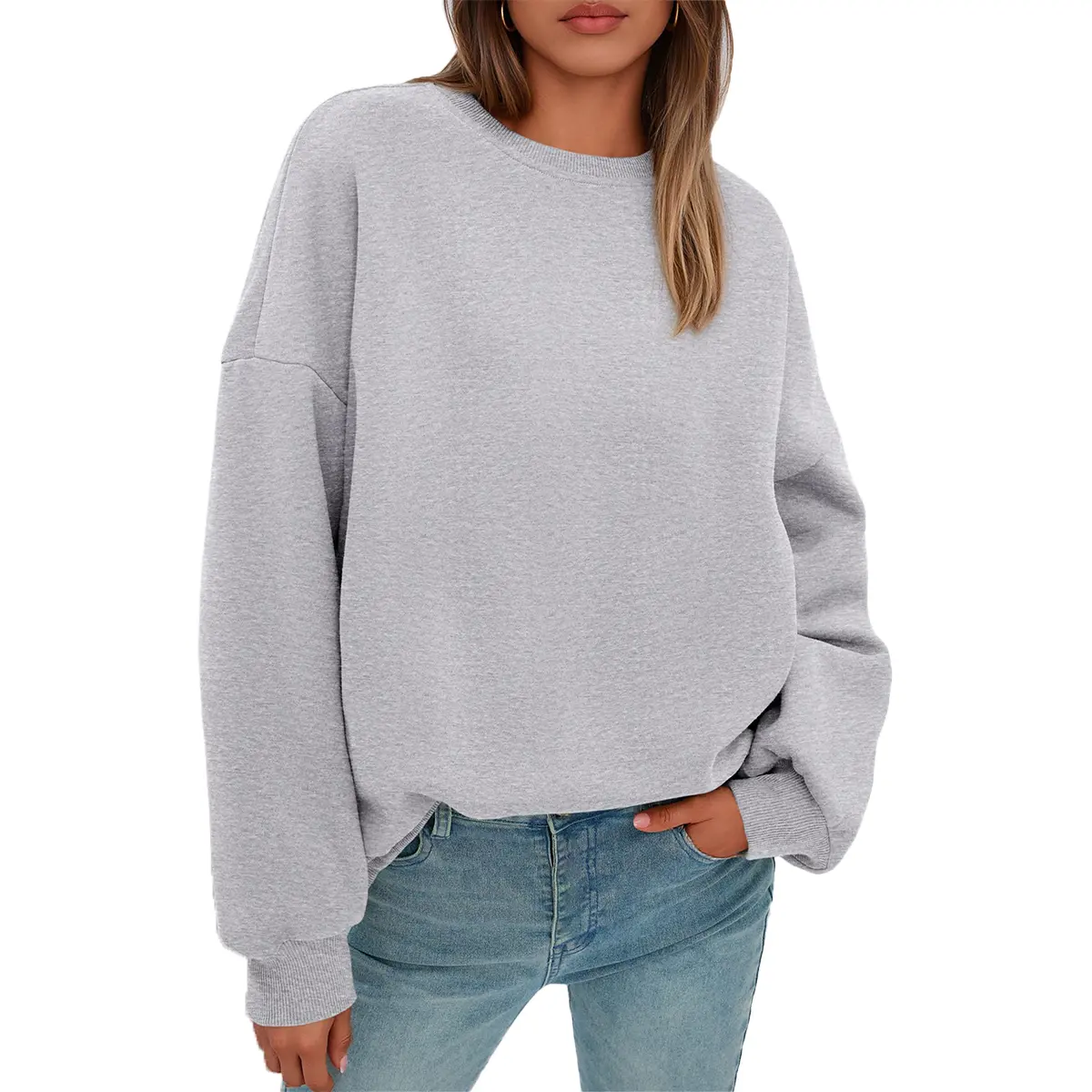PrettyGarden Womens Casual Sweatshirts Oversized Drop Shoulder Crewneck Fleece Pullover Long Sleeve Tops Comfy Fall Winter Fashion Outfits-Womenswear
