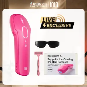 【LIVE EXCLUSIVE】INIA HAUTE Pro Sapphire Ice-Cooling IPL Hair Removal Device – Painless, FDA Cleared, Full Body & Bikini Use, Long-Lasting Results for Women & Men, 2-Year Warranty – Stay Cool & Smooth This Summer，Summer Beauty Gift Ideas