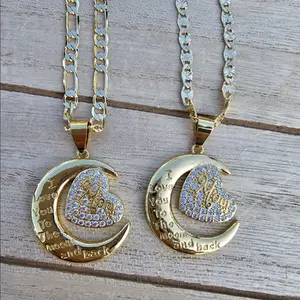 Mom moon pendant necklace