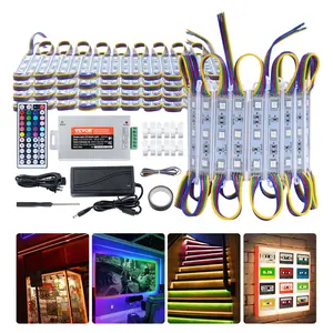 Spring new arrivals 80PCS LED Storefront Lights, 41 ft, LED Module Lights, 5050 SMD 3-LED RGB Color Changing Window Lights with Remote Control for Business Store Window Advertising Letter Signs, IP68 Waterproof