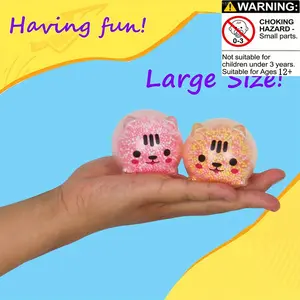 4 Pack Large Squishy Bear Sensory Balls, Suitable for Adults & Kids, Squishy Toys, Fidget Toys, Easter Basket Stuffers, Christmas Gifts