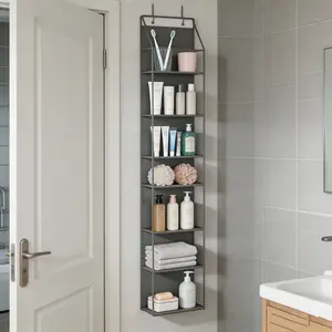 Door Back Storage Bag, 4/6 Layer Door Hanging Window Organizer, Space-Saving Miscellaneous Storage, Wall-Mounted for Bedroom, Bathroom, Office, Closet