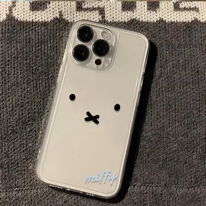 Kawaii Miffy Phone Case Silicone anti-drop simple all-wrap soft case For iPhone 17 16 15 14 13 12 11 Pro Max Plus Air & Samsung Galaxy S26 Ultra S25 S24 S23 S22 S21 Plus - Top Fan's Phone Case Cover as Perfect Gift