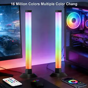 2 Pack RGB LED Light Bars with Music Sync, App & USB Powered Smart Ambient Desk Lamps for Gaming Room, TV Backlight, Bedroom Mood Lighting