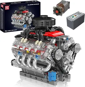 Mould King V8 Engine Model Kit 10171 Transparent Cylinders & Realistic Design Easy Assembly Safe ABS Material Educational Toy for Kid child boy & Adults