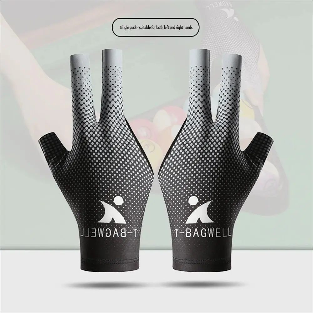 Billiards Glove Ice Silk Half-Finger Pool Gloves for Snooker Accessories, Lightweight Breathable and Anti-Slip Design, Durable Single Unit