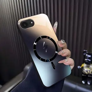 Luxury Ombre Gradient MagSafe Casing – Futuristic Metallic Glossy Magnetic Cover for iPhone 16e, Smartphone & Cellphone Devices, Mobile Phone Accessories