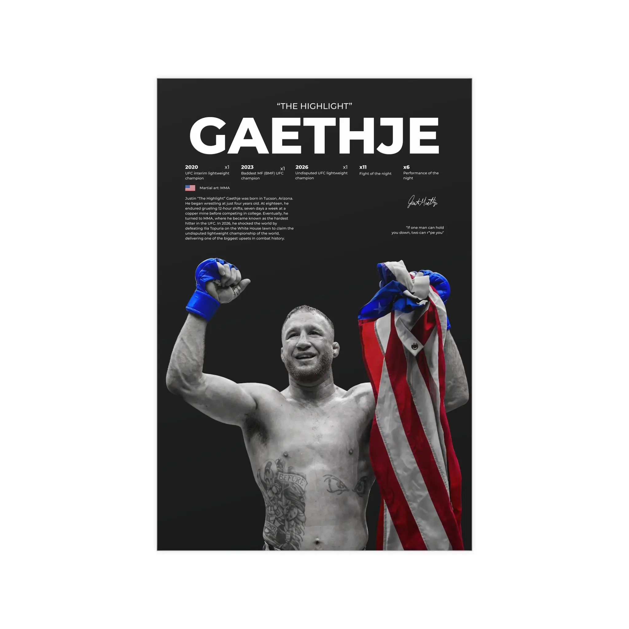 Gaethje fighter poster