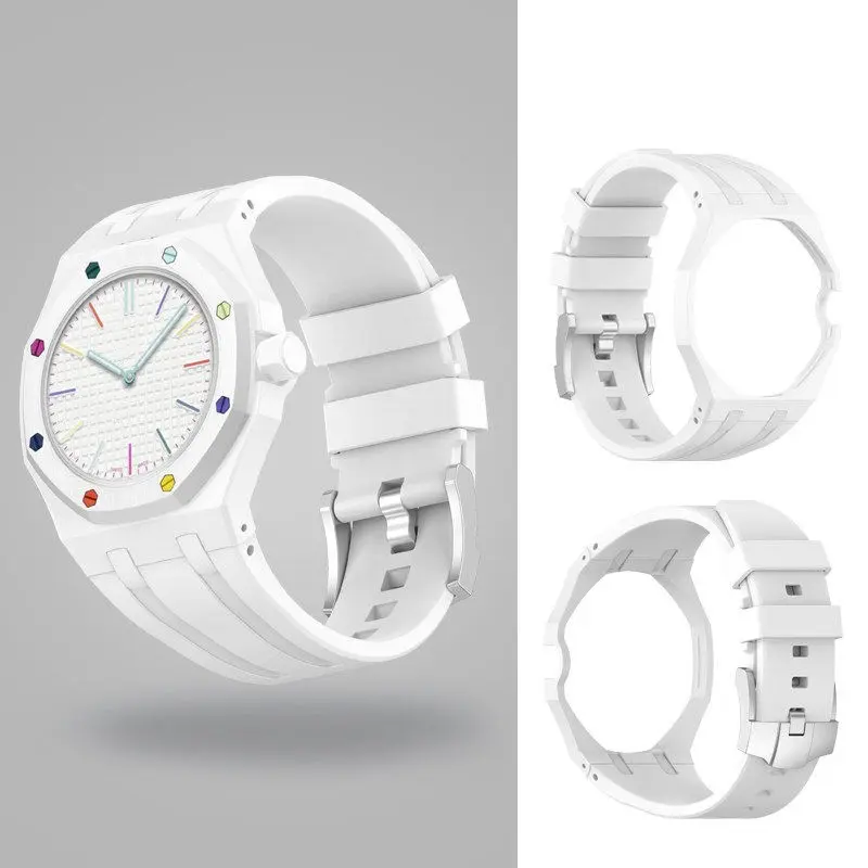 Unisex Minimalist Geometric Octagonal Silicone Quartz Watch - Colorful Casual Student Wristwatch with Comfortable Plastic Strap, Fashion Sport Teen Gift (Couple Fashion Watch Accessory)