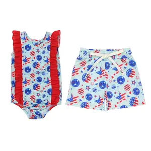 Kids' 4th of July Matching Swim Shorts & Trunks - Cool, Comfy, Breezy Blue Swim Bottoms for Boys & Girls