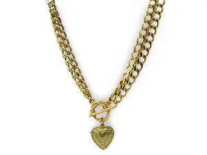 Double Heart Necklace - Elegant Design, Classic Style, Perfect for Any Occasion