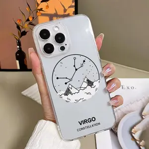 Virgo Constellation Pattern Phone Case, Fashion Phone Protective Case, Shockproof Phone Cover Compatible with iPhone, Casing