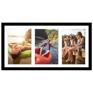 Americanflat Picture Frame | Collage | Three 5x7 Openings with Classic Molding | Signature Collection