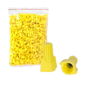500 count Yellow Winged Wire Connectors, AWG 18-10, Easy Twist-on Screw on Ribbed Cap for Quick Connection, Insulated Insertion Electrical Wire Nuts with Spring, UL Listed, Yellow