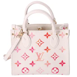 Pre-owned Louis Vuitton Leather Crossbody Bags Onthego BB Tote Multicolor Monogram M47115 Sunrise Aquarelle Beige Pink