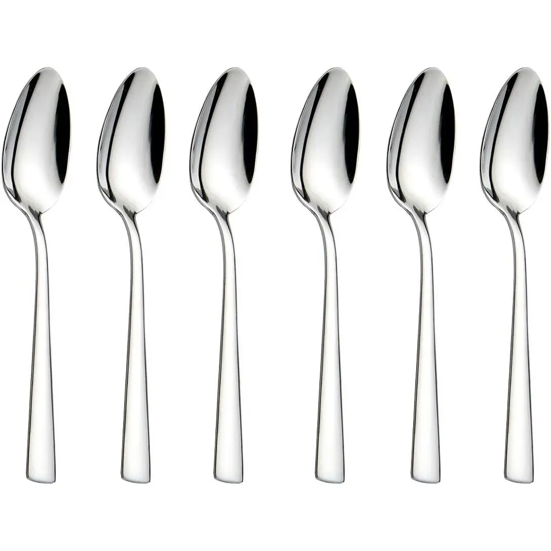 6-Piece Stainless Steel 18/0 Teaspoons Set, 6.29 Inches Square Handle Tableware for Home Use, Ideal for Smoothie, Milk & Kitchen Needs, Cutlery